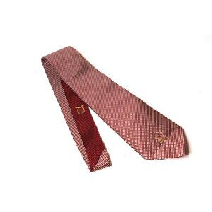 Tommy Hilfiger Mens Formal Neck Tie 57"L Maroon Red White BlK 100% Italian Silk